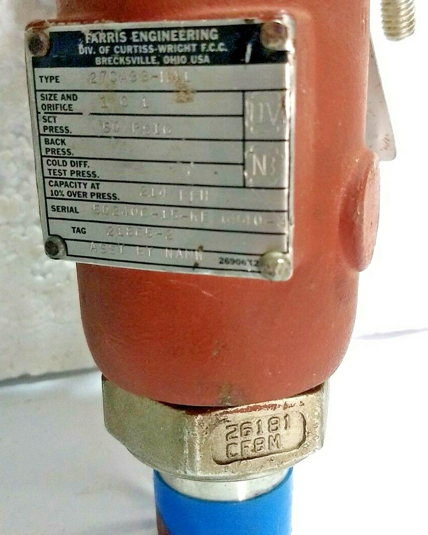 Farris Engineering Pressure Relief Valve 27CA33-M41 – 26181 CF8M