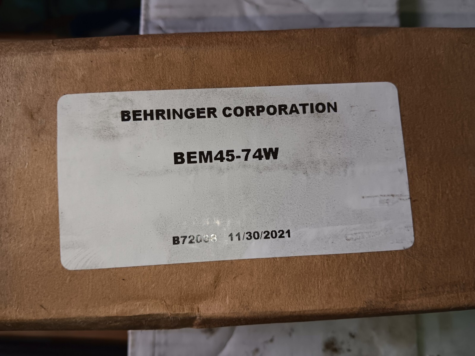 Behringer Corporation BEM 30- 40A Hydraulic Filter Element