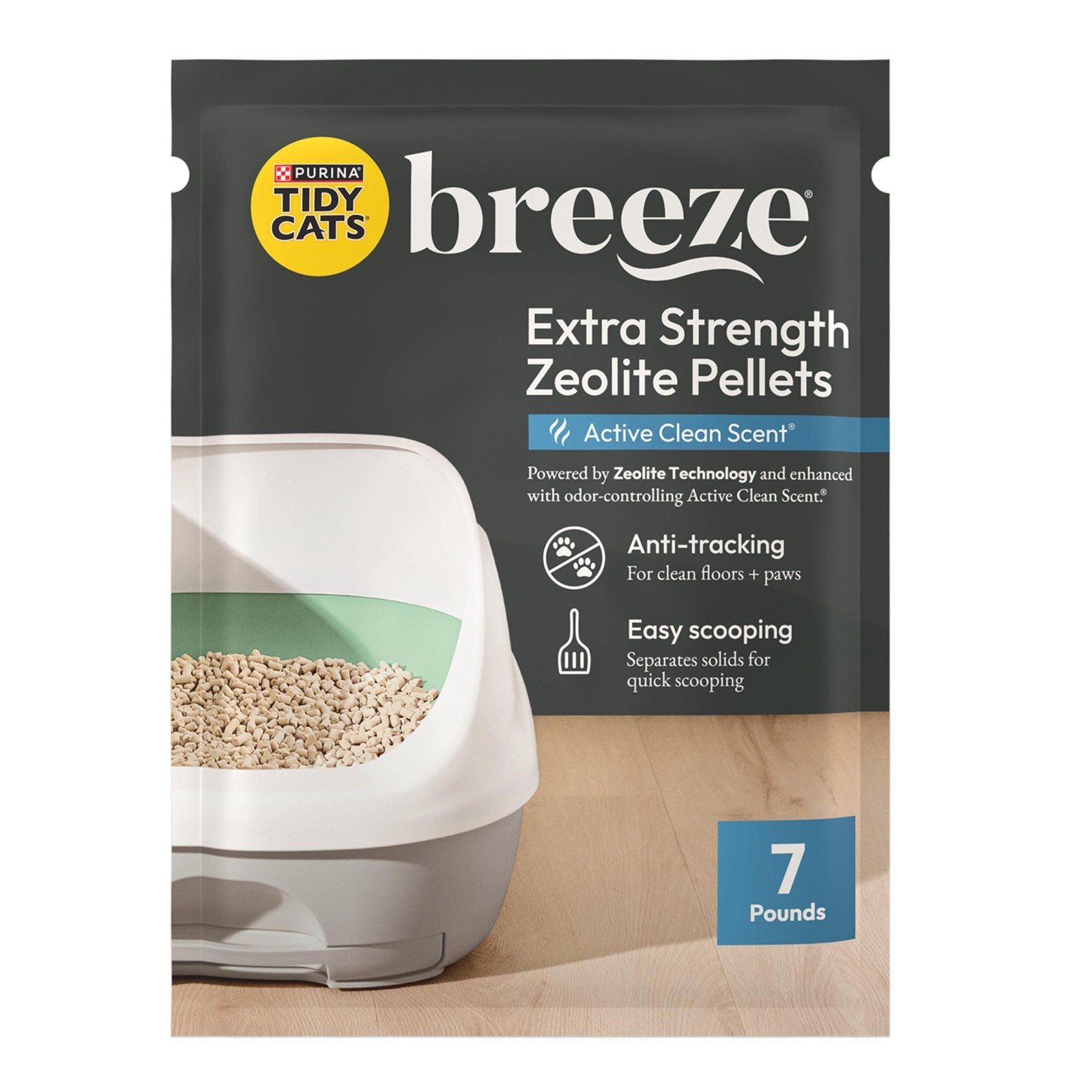 Purina Tidy Cats Scented Litter Pellets, Breeze Enhanced Refill Litter,(4) 7 lb.
