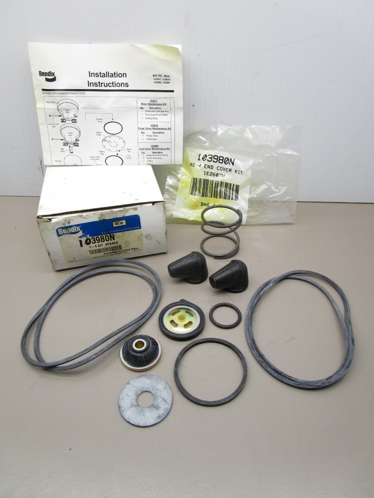 Bendix 103980N End Cover Repair Kit for AD-4 Air Drier