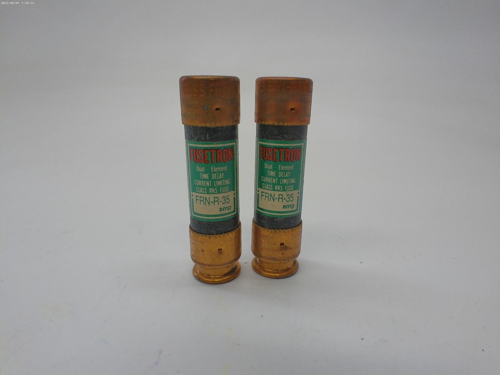 FUSETRON FRN-R-35 FUSE GREEN LOT OF 2 NSNP