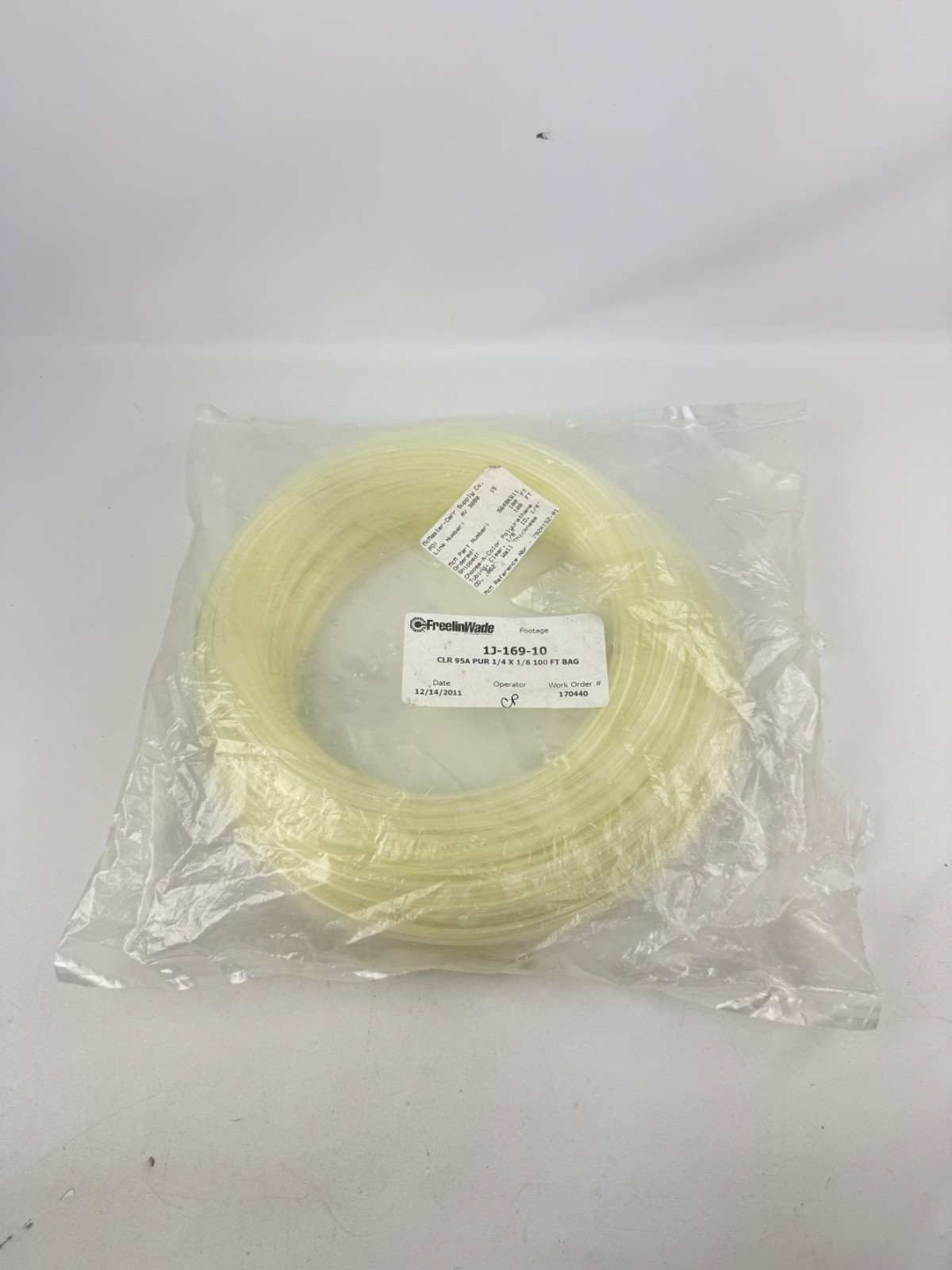 Freelin Wade 1J-169-10 100′ Clear 95A PUR 1/4 x 1/8 100 FT Bag
