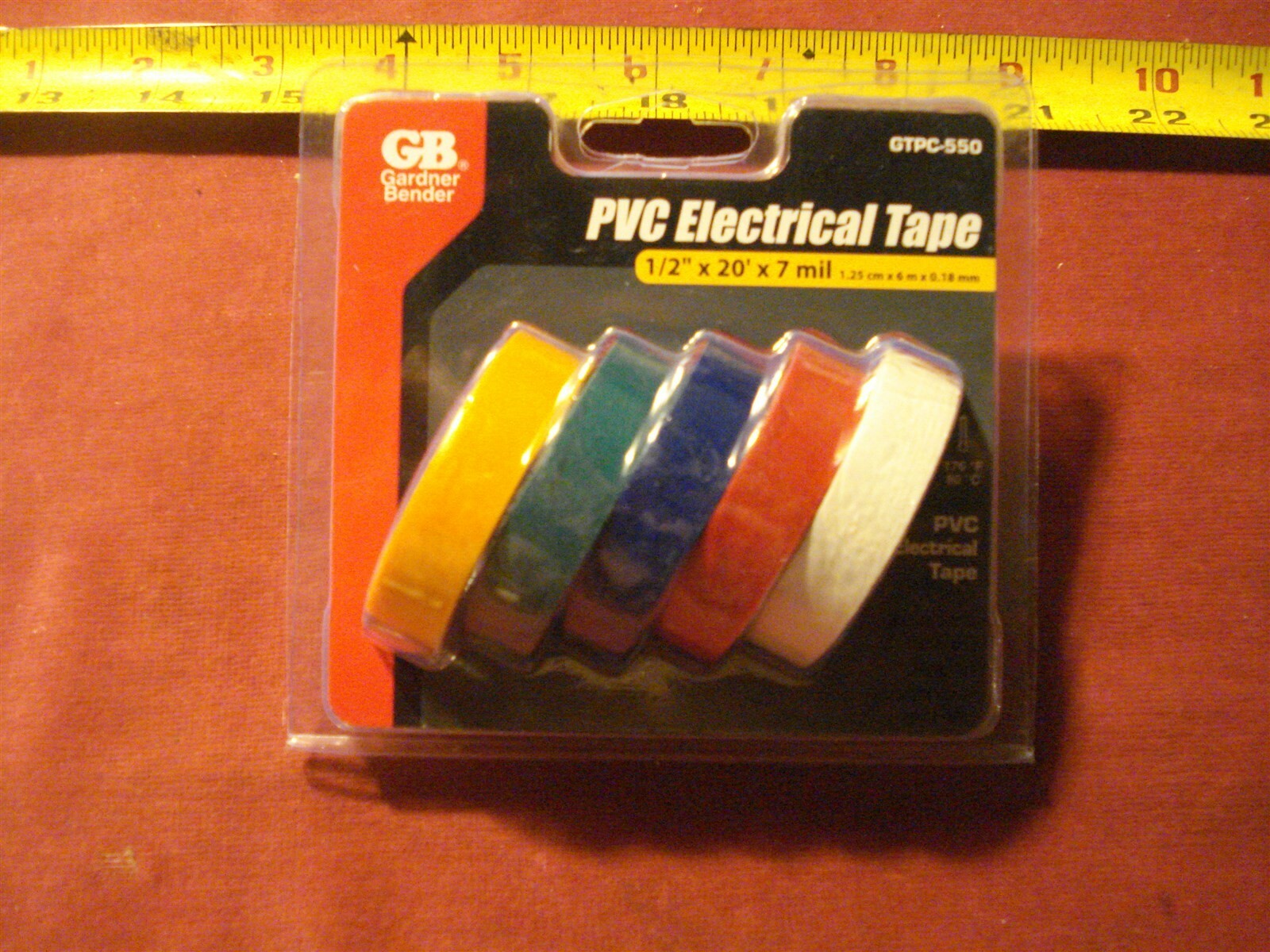 (1088.) PVC Electrical Tape 1/2″ Wide x 20′ – Multicolor