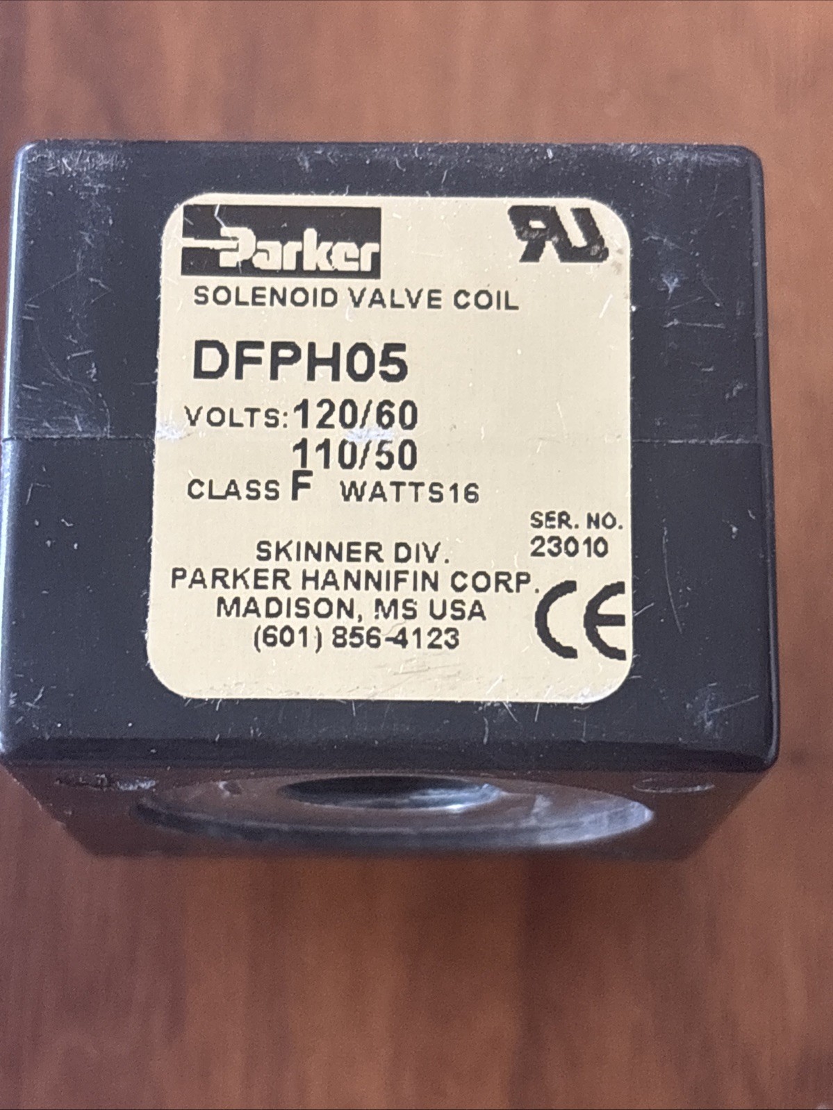 Parker Skinner DHPH06 Solenoid Coil — Type DH DIN 5001 120V/60Hz 110V/50Hz 16W