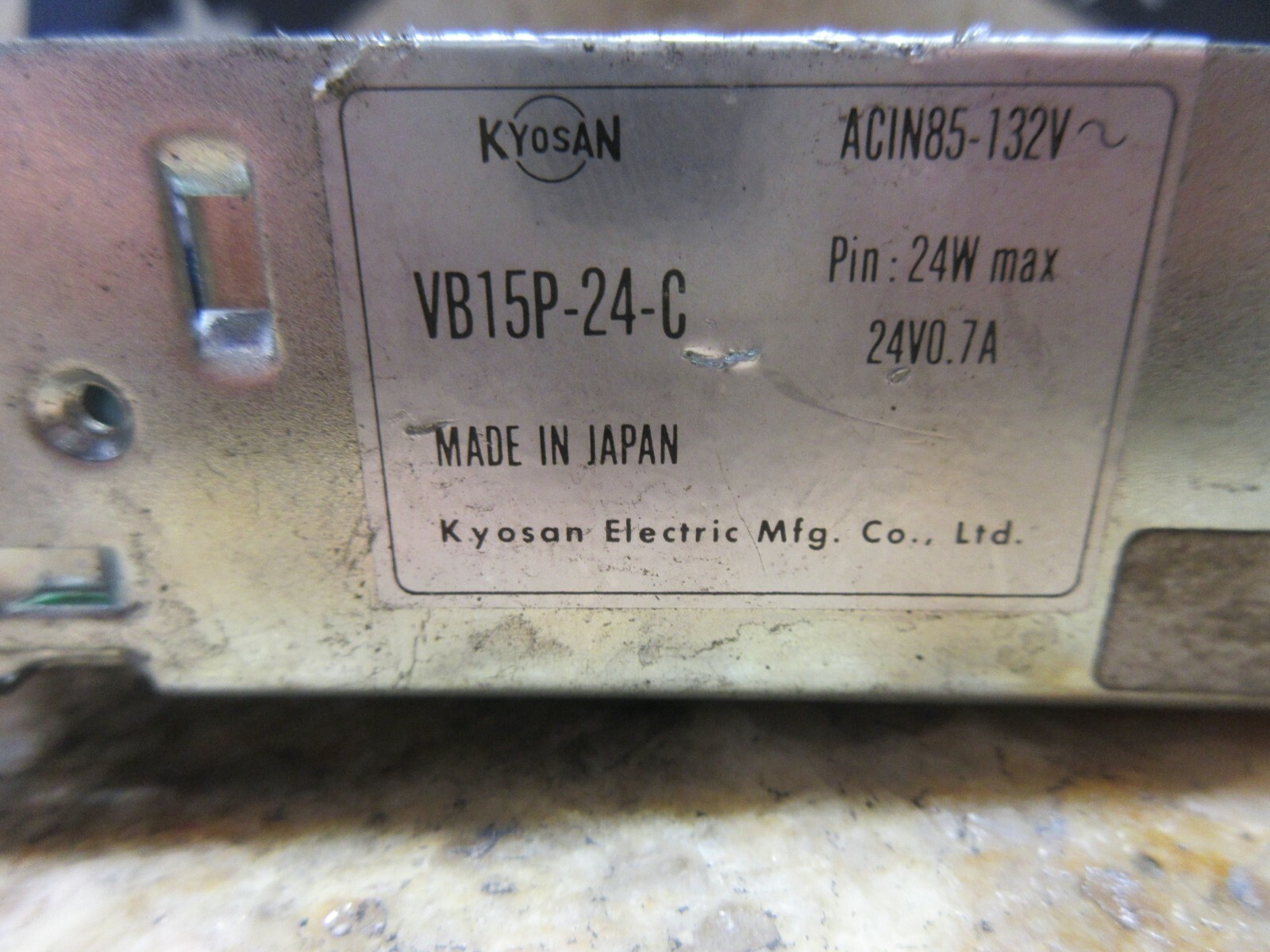KYOSAN POWER SUPPLY UNIT VB15P-24-C ACIN85-132V 24W MAX