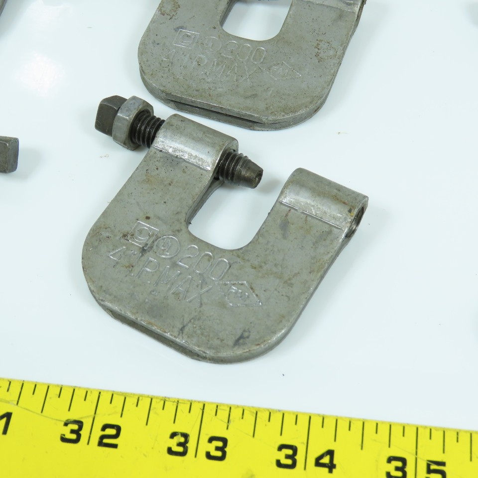 200 4″ I.P. Max Beam C-Clamp 3/8″ Rod Lot Of 15