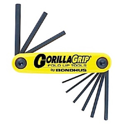 Bondhus 12589 – Set 9 Hex GorillaGrip Fold-up Tools 5/64-1/4″ – 1EA
