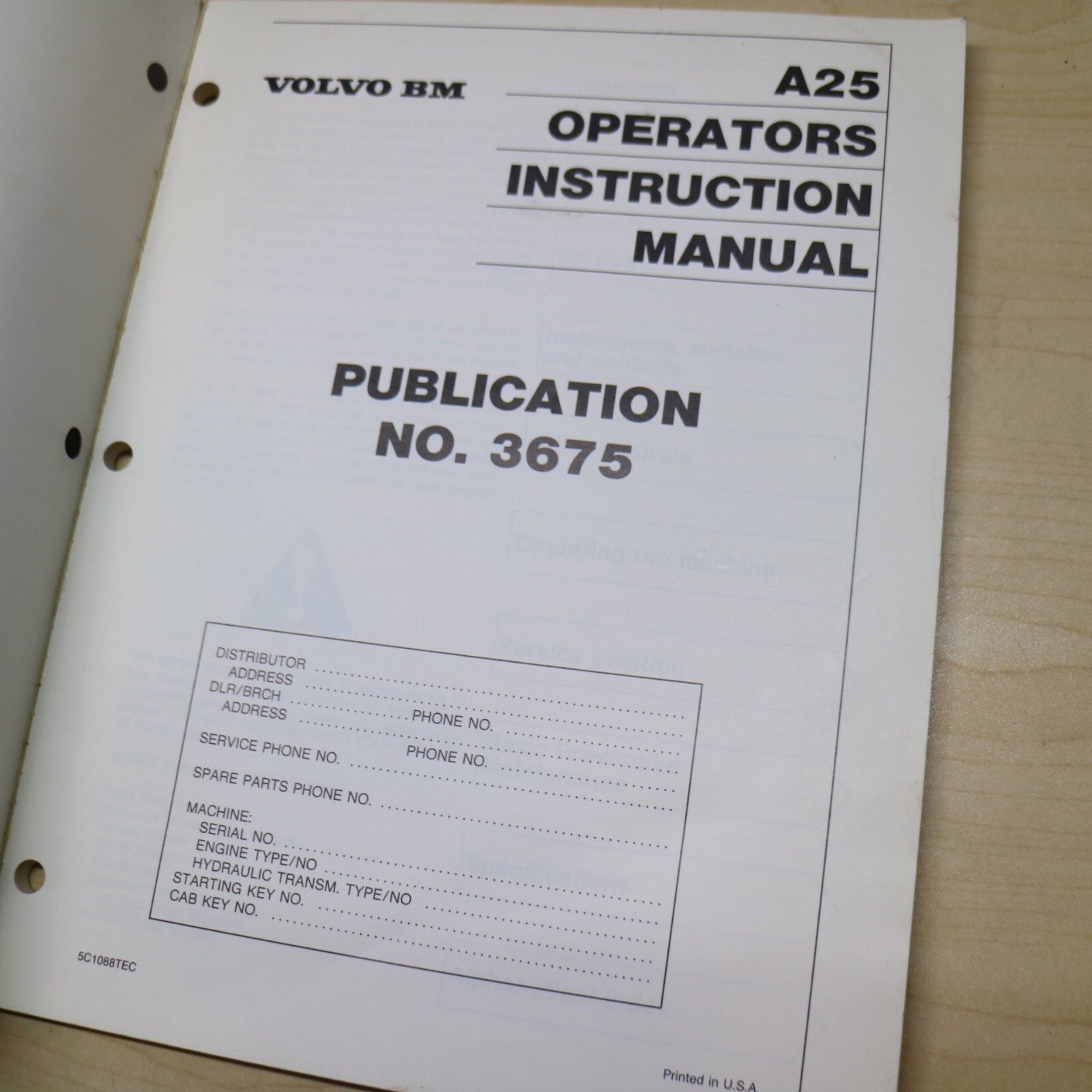 VOLVO A25 Articulated DUMP TRUCK Operator Owner Operation Maintenance Manual OEM