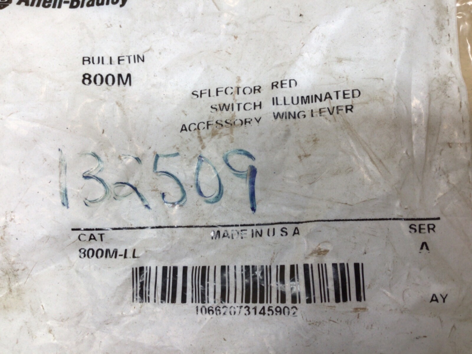 Allen Bradley 800M-LL Red Wing Lever #4069K24IAC