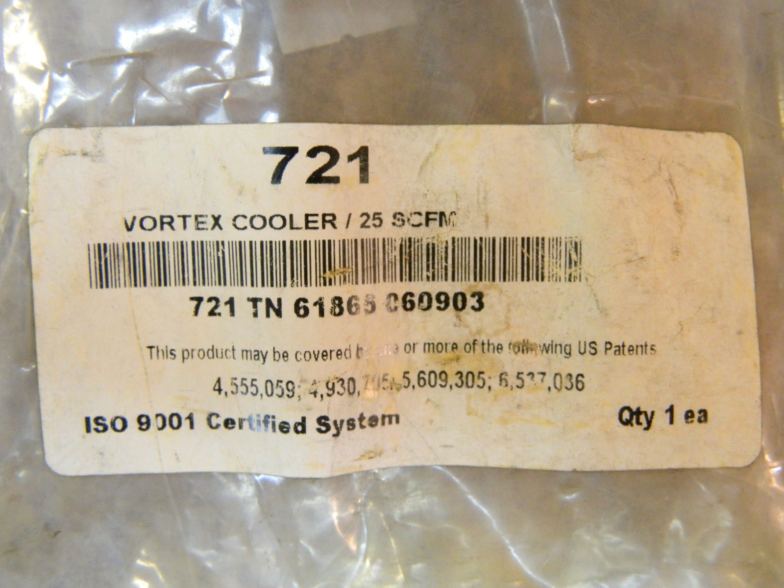 VORTEC Model 721 VORTEX COOLER 25 SCFM 1500 BTU/hr 3/4″ NPT