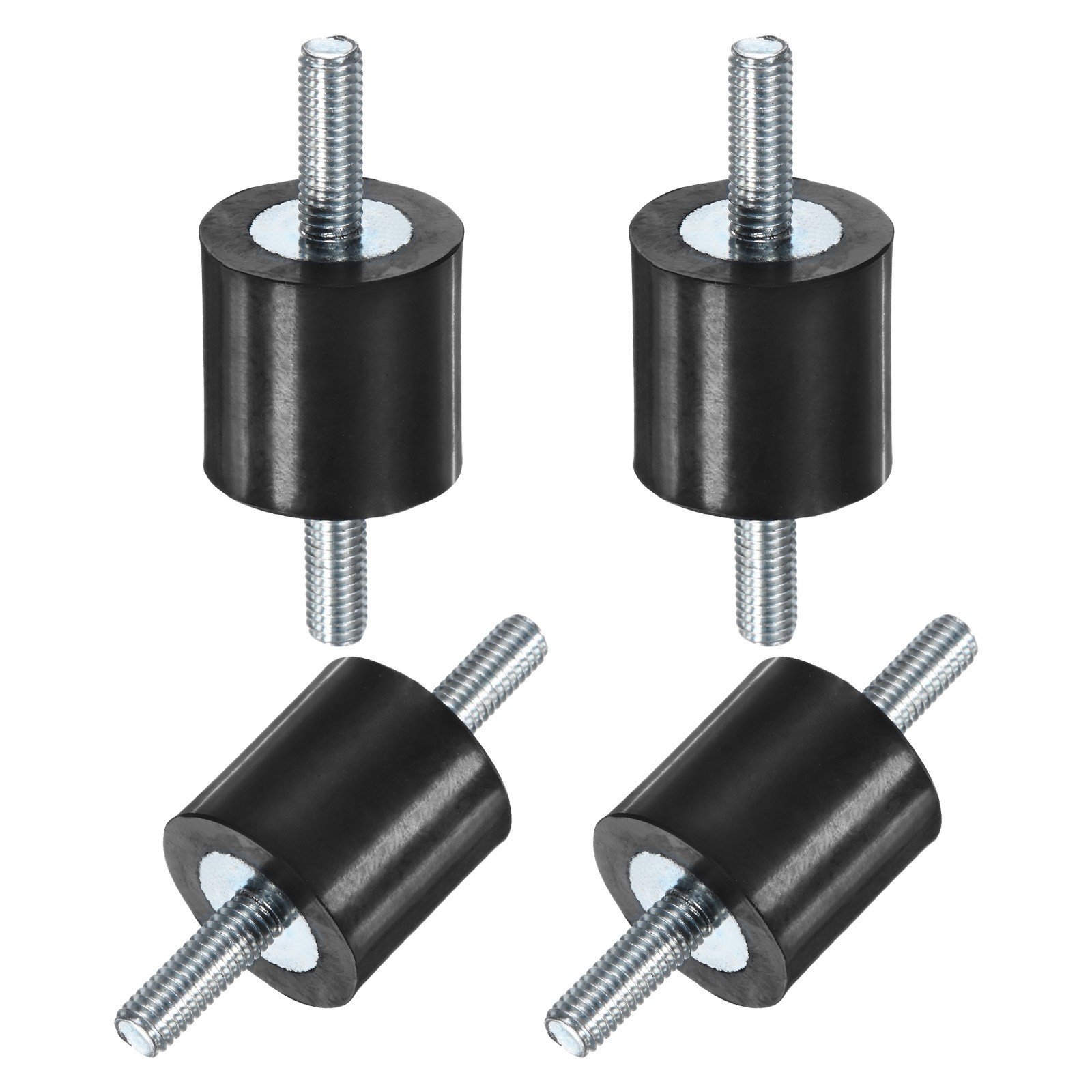 4-Pack Rubber Mounts with M5 x 15mm Double Studs Male D20mmxH20mm