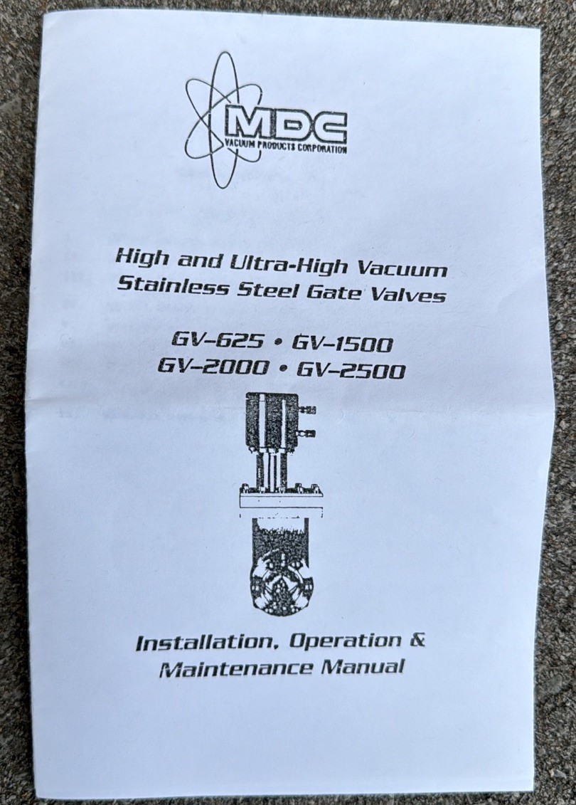 MDC LGV-8000V-P 8” Pneumatic High Vacuum Gate Valve 307007-2006 New w/Docs