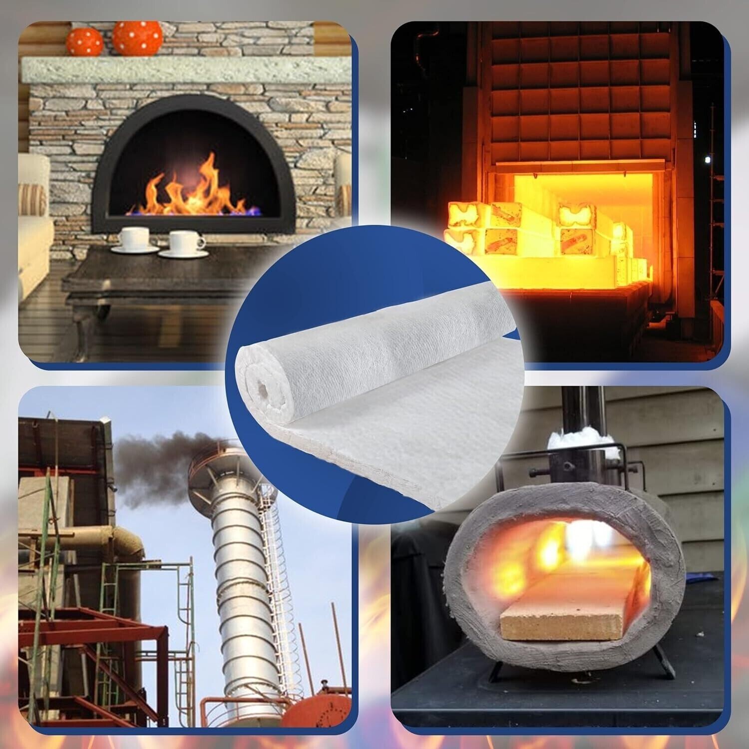 2″ Ceramic Fiber Insulation Blanket 2300F 8# High Temp Insulation 12″ x 24″