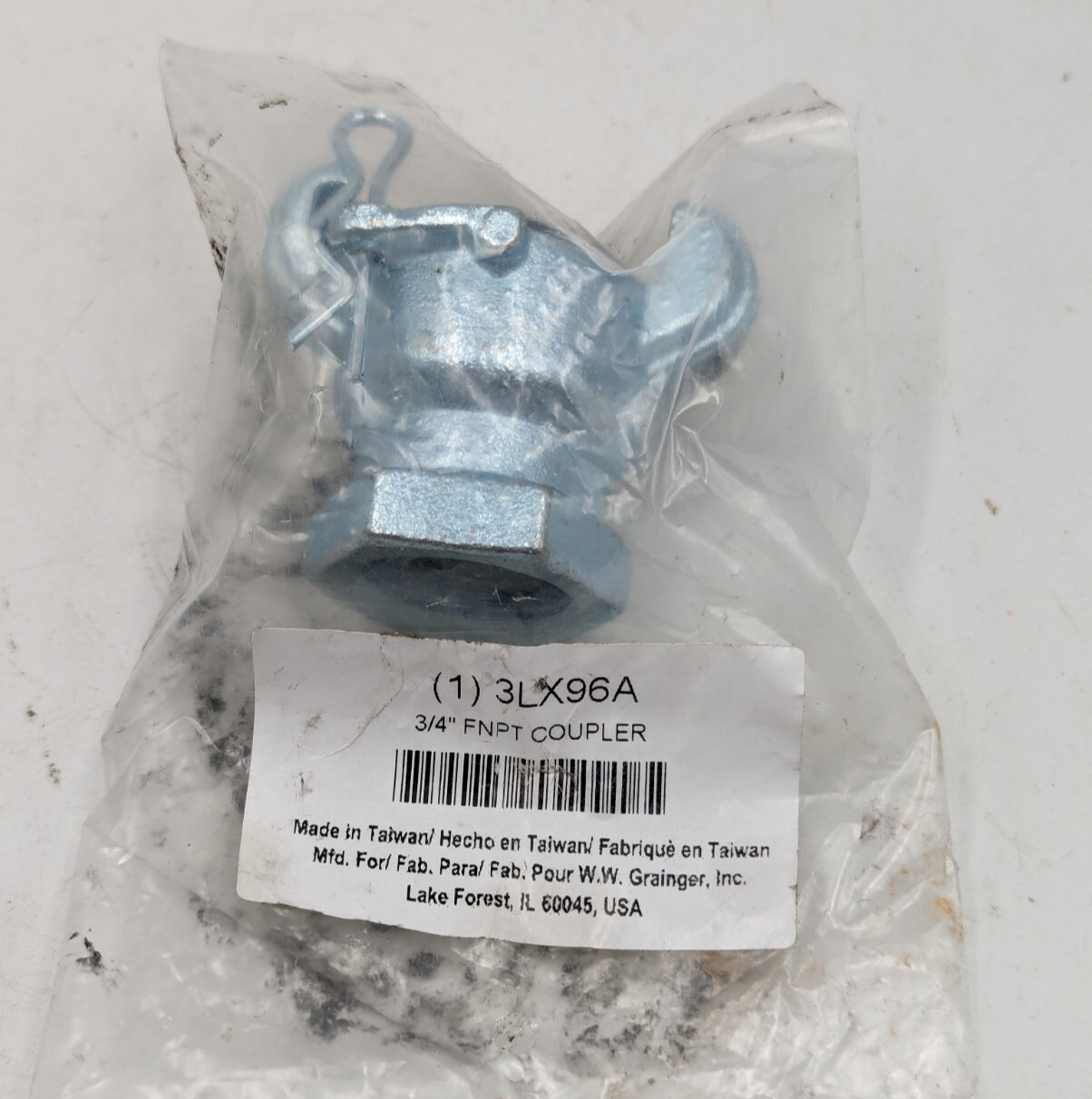 Grainger 3LX96A Coupling 3/4″ FNPT Coupler, New