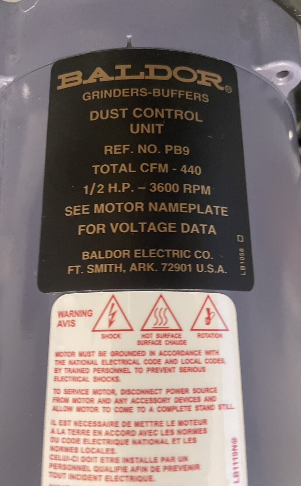 PB9 Blower Fan SPB9 Dust Collector Baldor VL3503CNF DC-10C NEW! FREE SHIPPING!