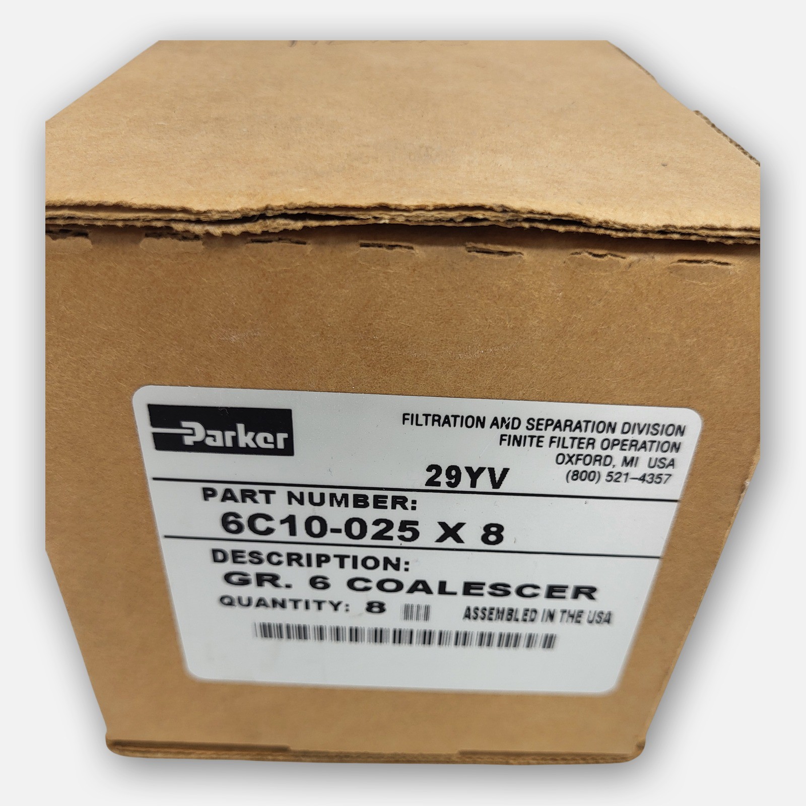 NEW BOX OF 8 PARKER 6C10-025 X 8 GR. 6 COALESCER