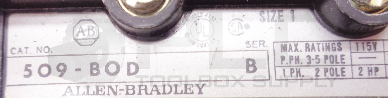ALLEN BRADLEY 5O9-BOD /B NON REVERSING STARTER W/ CB236 COIL 110-120V 50/60HZ