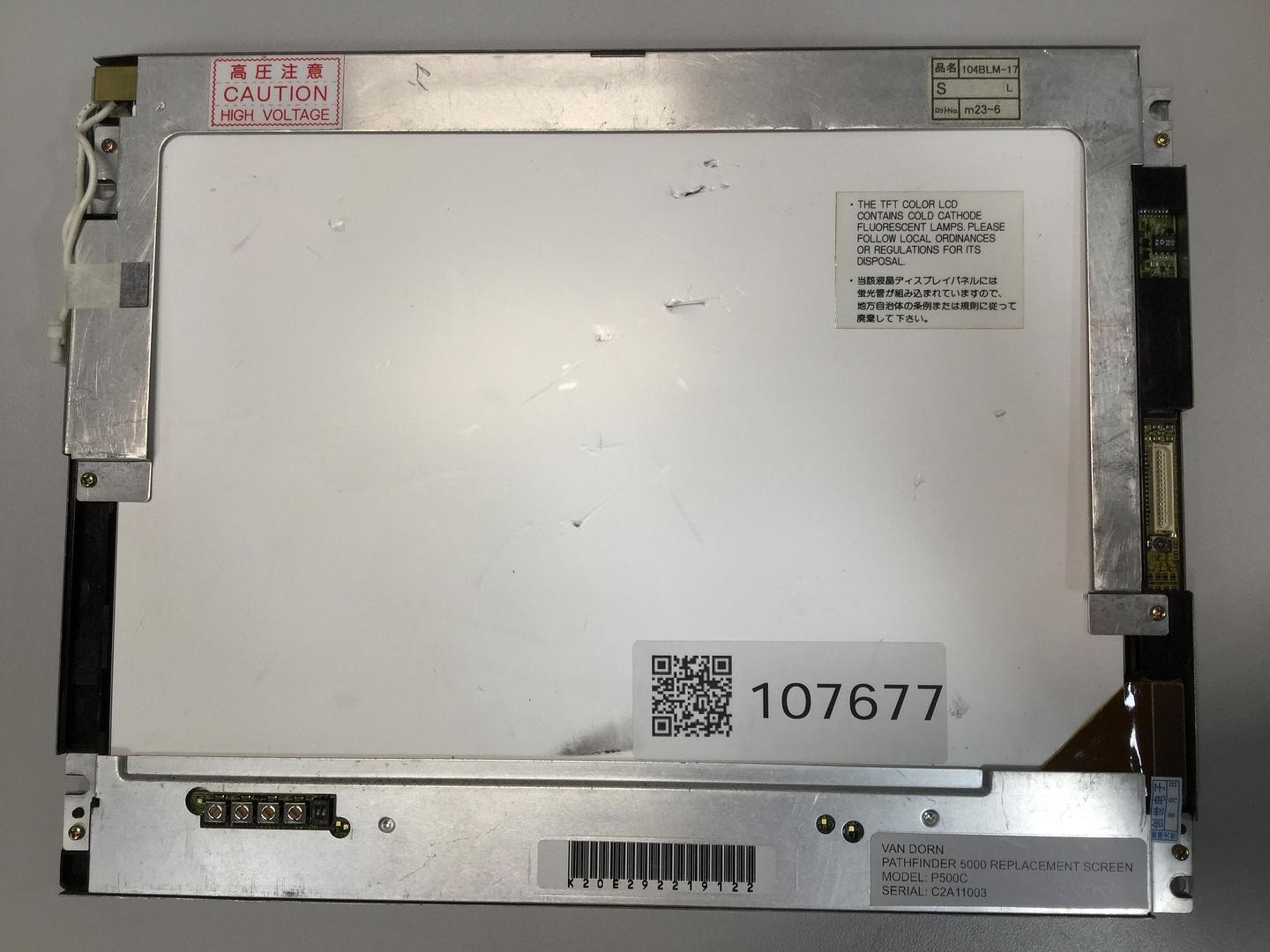 VAN DORN Pathfinder 5000 Replacement Screen P500C Used #107677