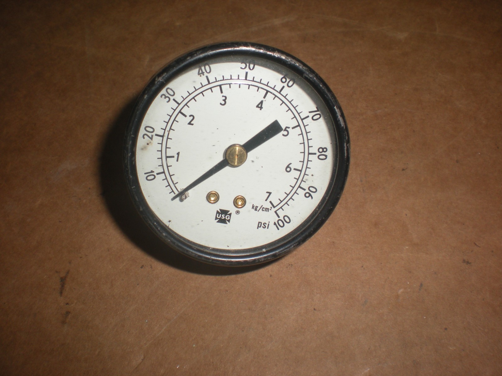 US Gauge 0-100psi pneumatic pressure gauge – 1/8″NPT – Tests OK
