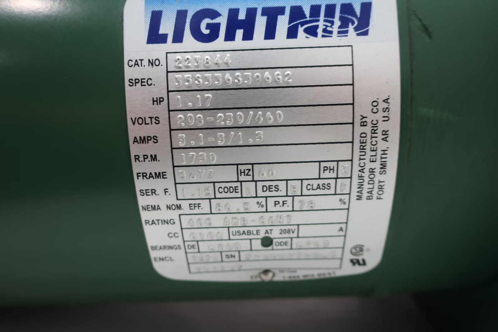 Spx Flow XJC-117 Mixer Agitator 1.17hp