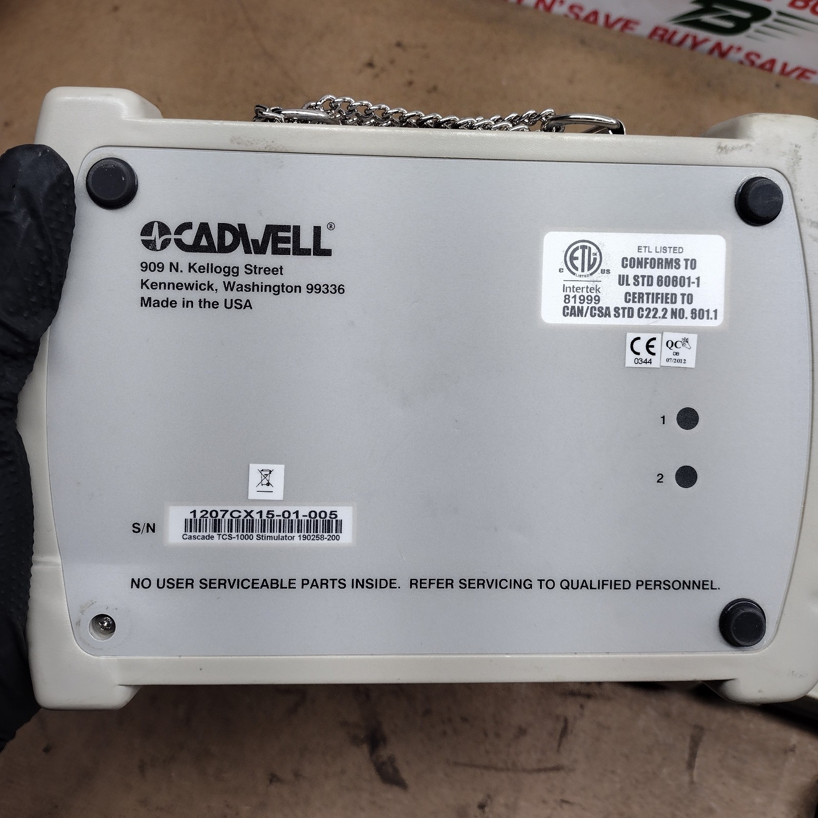 Cadwell TCS-1000 190258-200 No Cables (See Pictures) – USED