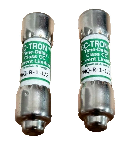 (QTY:2) CC-TRON FNQ-R-1-1/2 / FNQR11/2 / FNQR1-1/2 Time-Delay Fuses 600V
