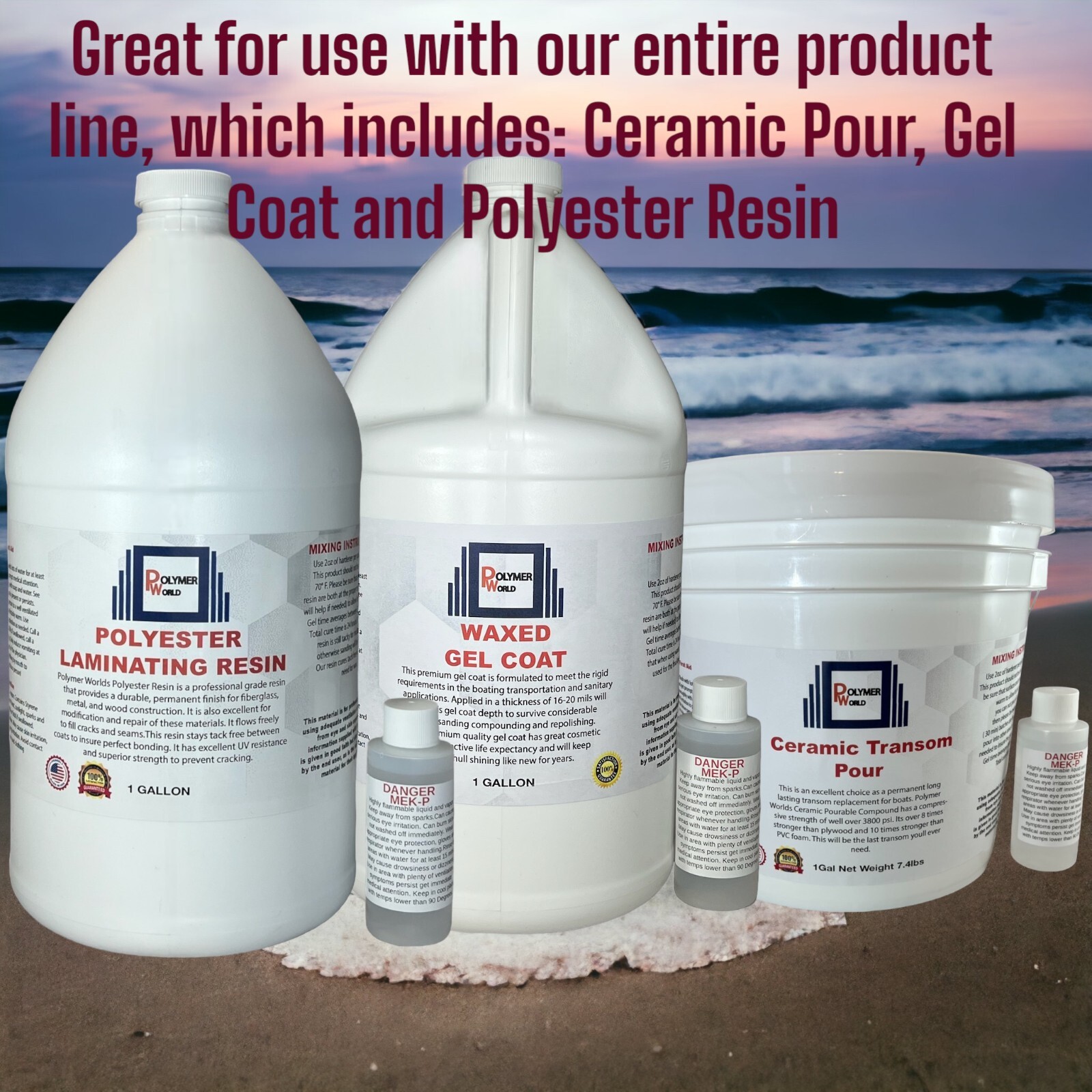 Polymer World MEK-P 8oz – 236cc For Poly Resins, Gelcoat With 1 oz Measuring Cup