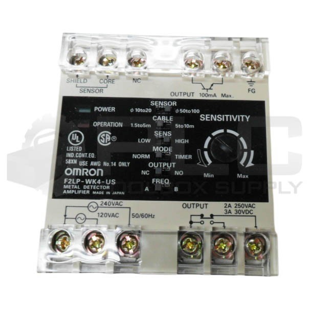 NEW OMRON F2LP-WK4-US METAL DETECTOR AMPLIFIER 120-240VAC120-240VAC 50/60HZ