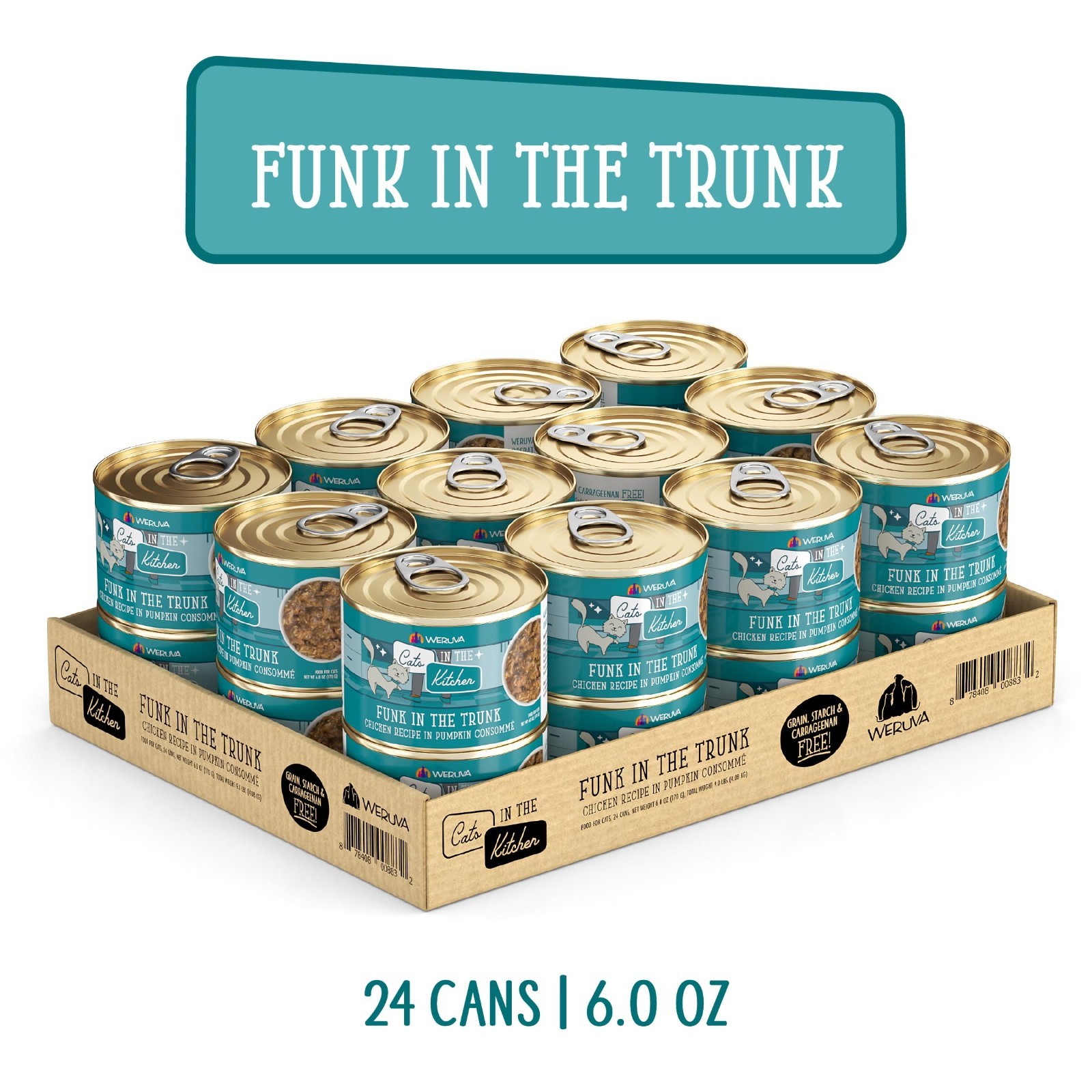 Weruva Cats in The Kitchen, Funk in The Trunk with Chicken in Pumpkin,6oz (24ct)