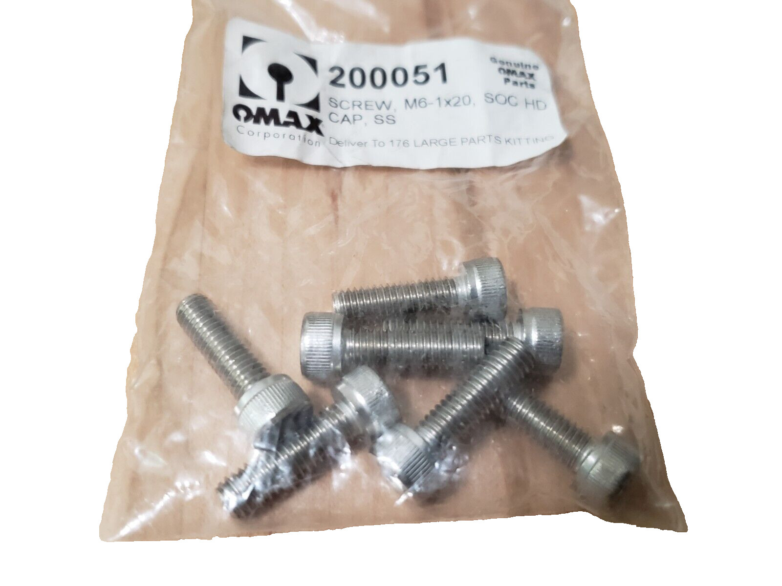 (QTY:7) GENUINE OMAX 200051 SCREW, M6-1X20, SOC HD CAP, SS