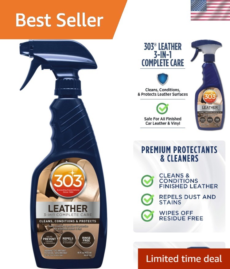 Leather 3-In-1 Complete Care – Cleans, Conditions, & Protects – Helps Prevent…