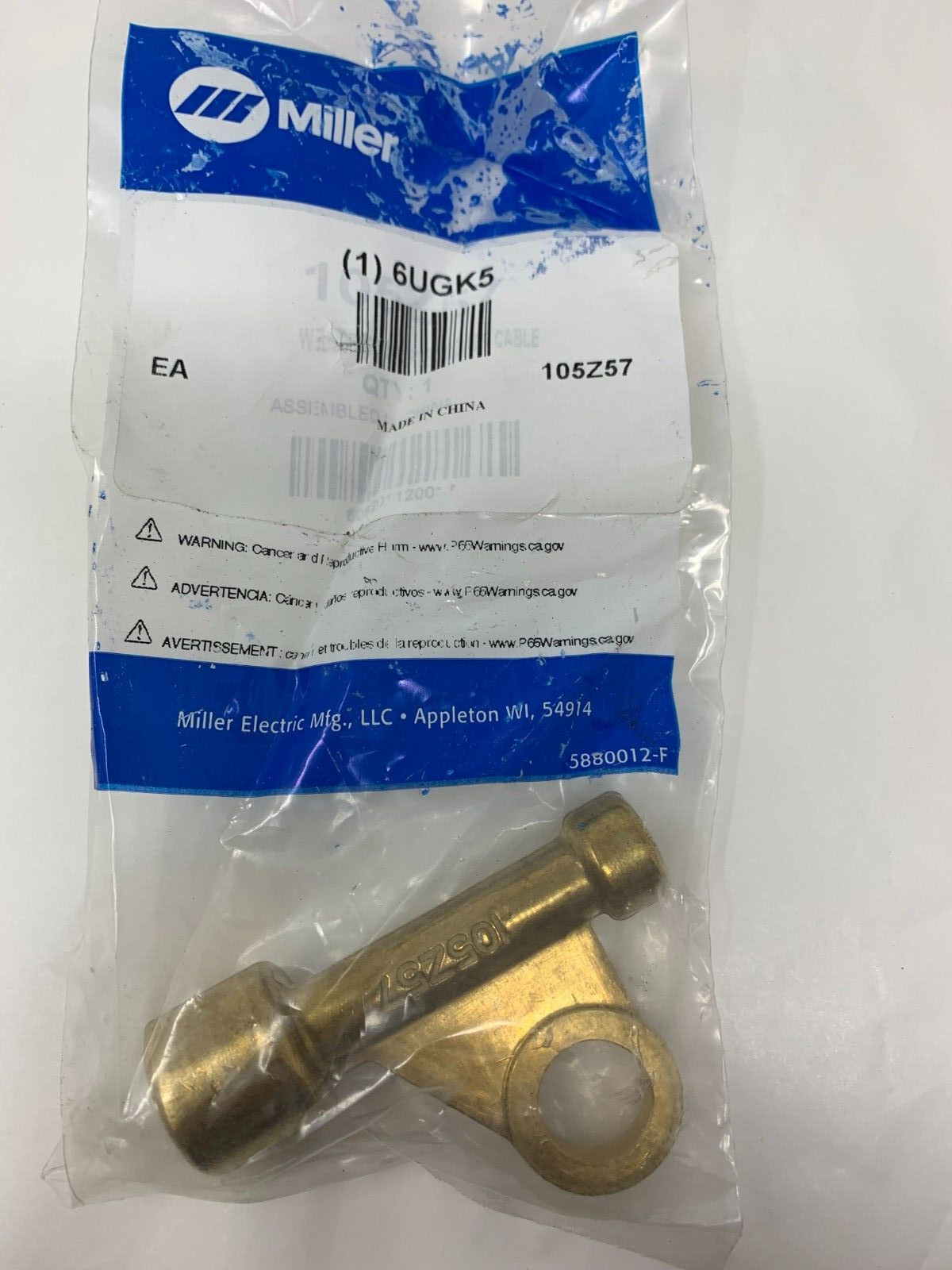 Miller Electric 6UGk5 Power Cable Adapter 3/8″-24 5/8″-18RH Size Connection