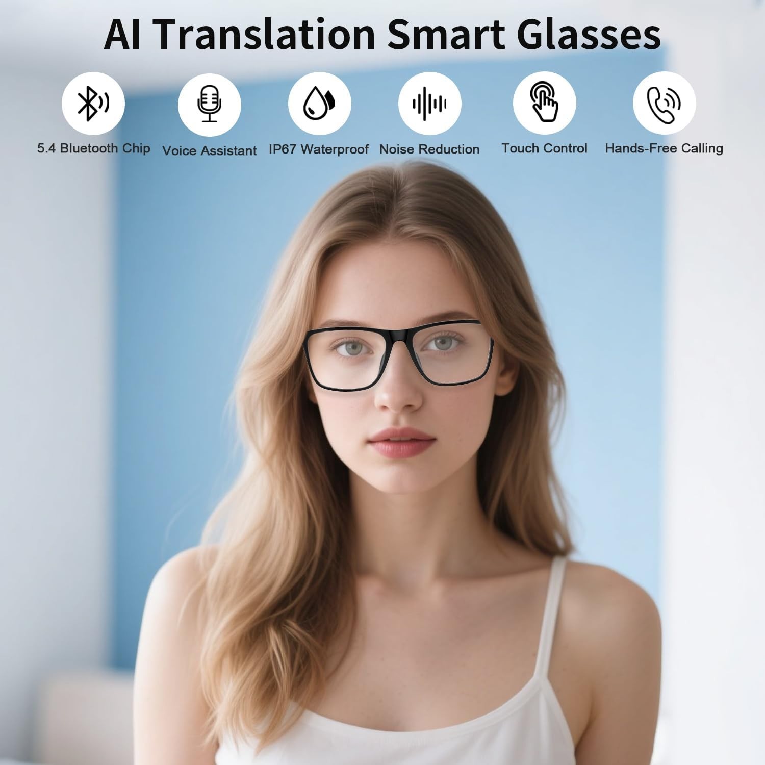 Lentes inteligentes De Traducción AI Chat GPT 169 Idiomas Traductor Tiempo Real