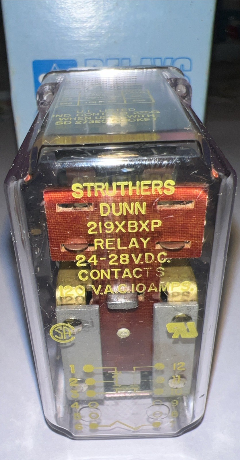 Struthers-Dunn 219XBXP 12 Pin Relay24-28 VDC 120 VAC 10A 60Hz New in Box