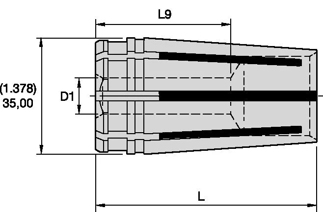 Erickson 100TGCHP120M Collet 12mm TG100 Drill, End Mill Tool Single-Angle System