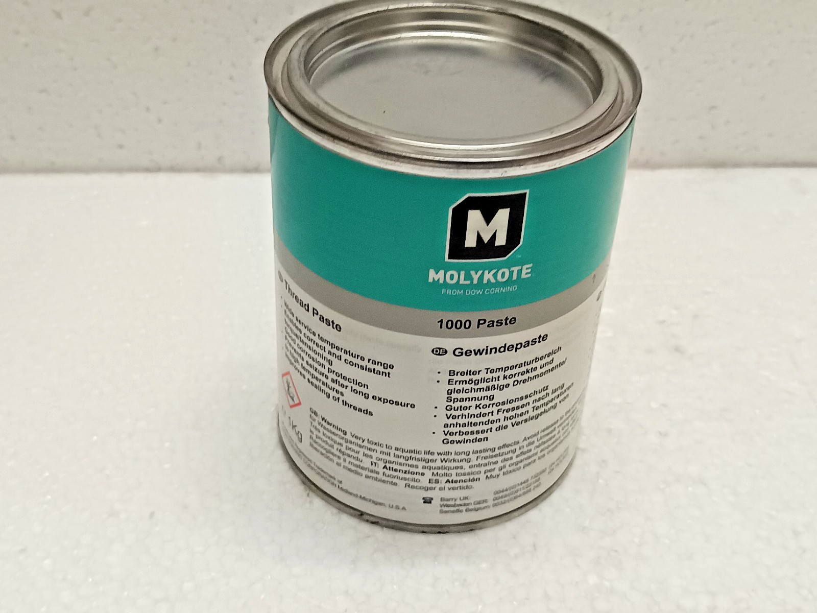 Molykote 1000 Thread Paste 1 kg Tin Dow Corning Lubricant Grease Molykote