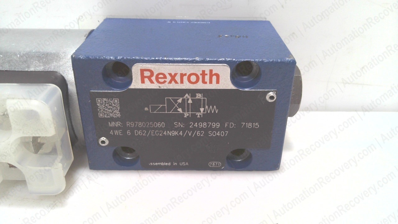 BOSCH REXROTH 4WE-6-D62/EG24N9K4/62, SPOOL VALVER, 978025060 #353140