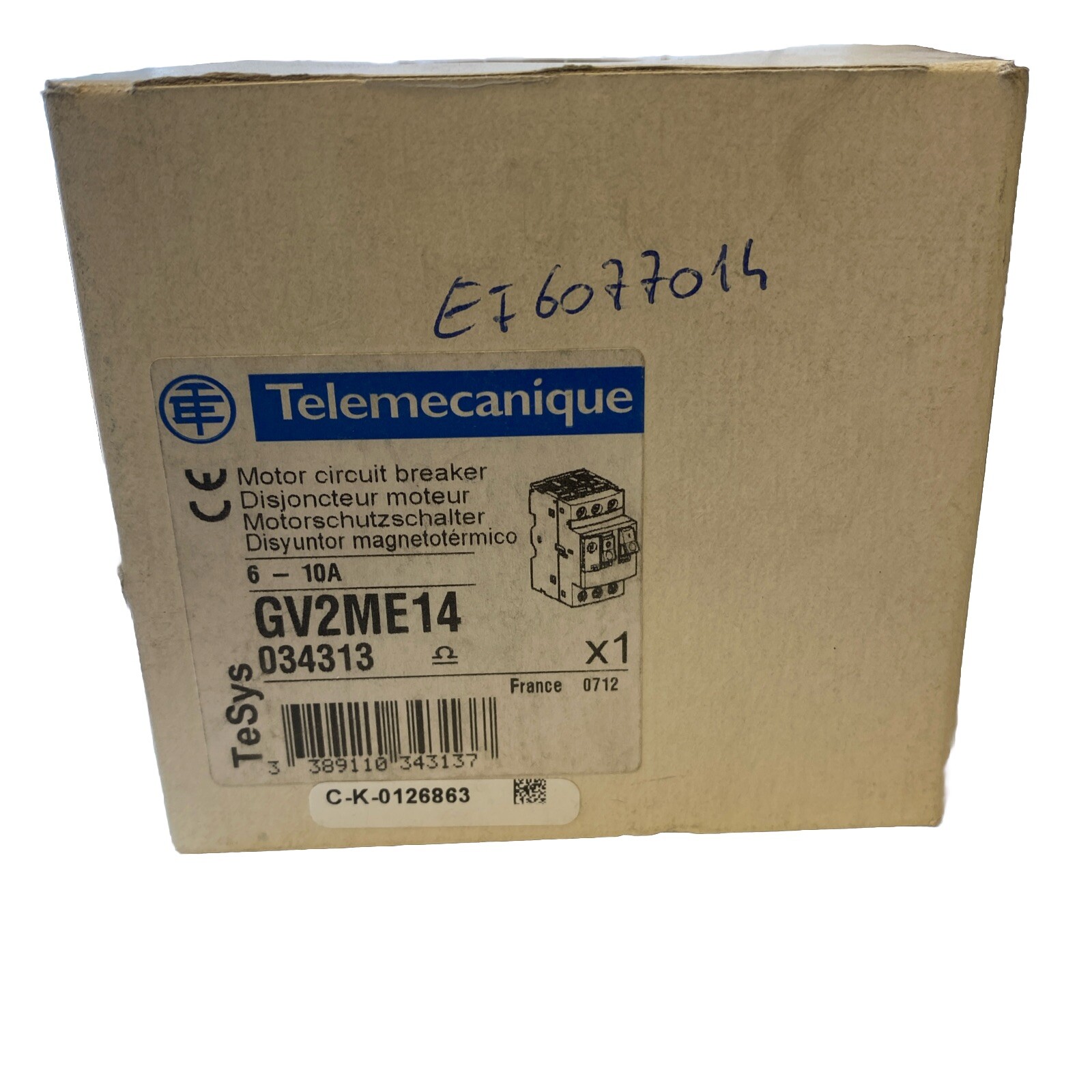 Schneider Motor Protection Switch 6–10A 3P New
