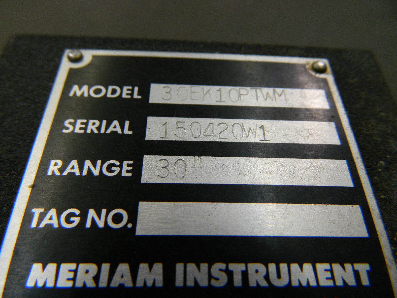 MERIAM INSTRUMENT 30EK10PTWM MANOMETER 30″ RANGE PRESSURE VACUUM TESTER METER