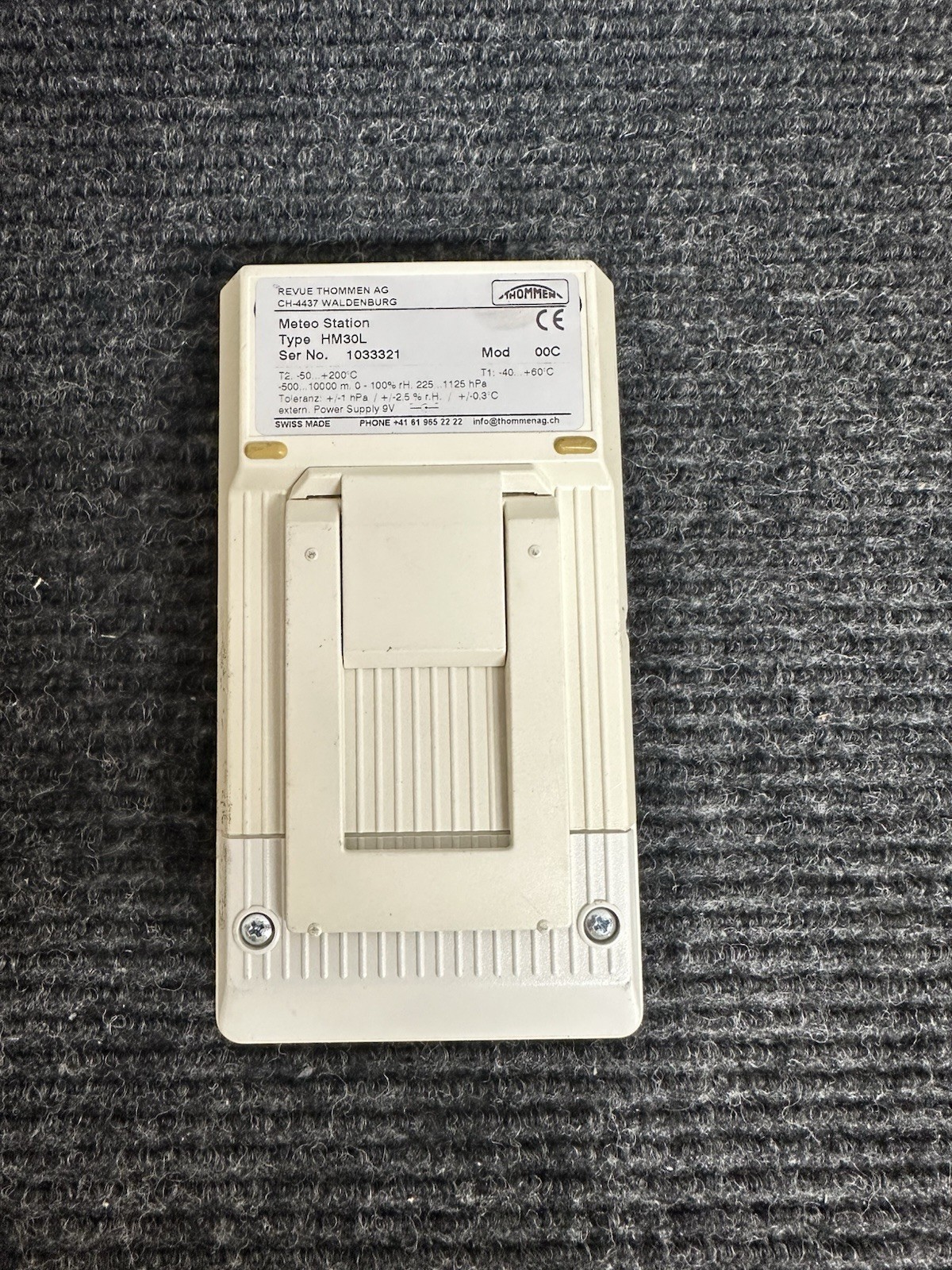 Thommen Meteo Station HM30 Measures Pressure Humidity Temp