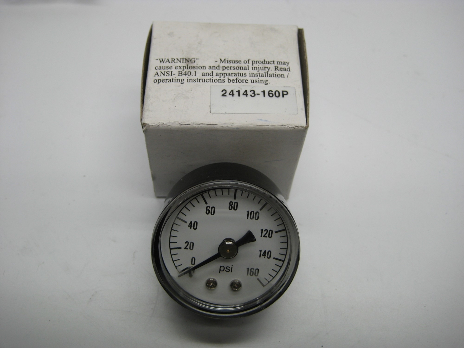INDUSTRIAL SPARE 24143-160P 0224DSB160-SIL-NR GAUGE 0-160PSI NSMP