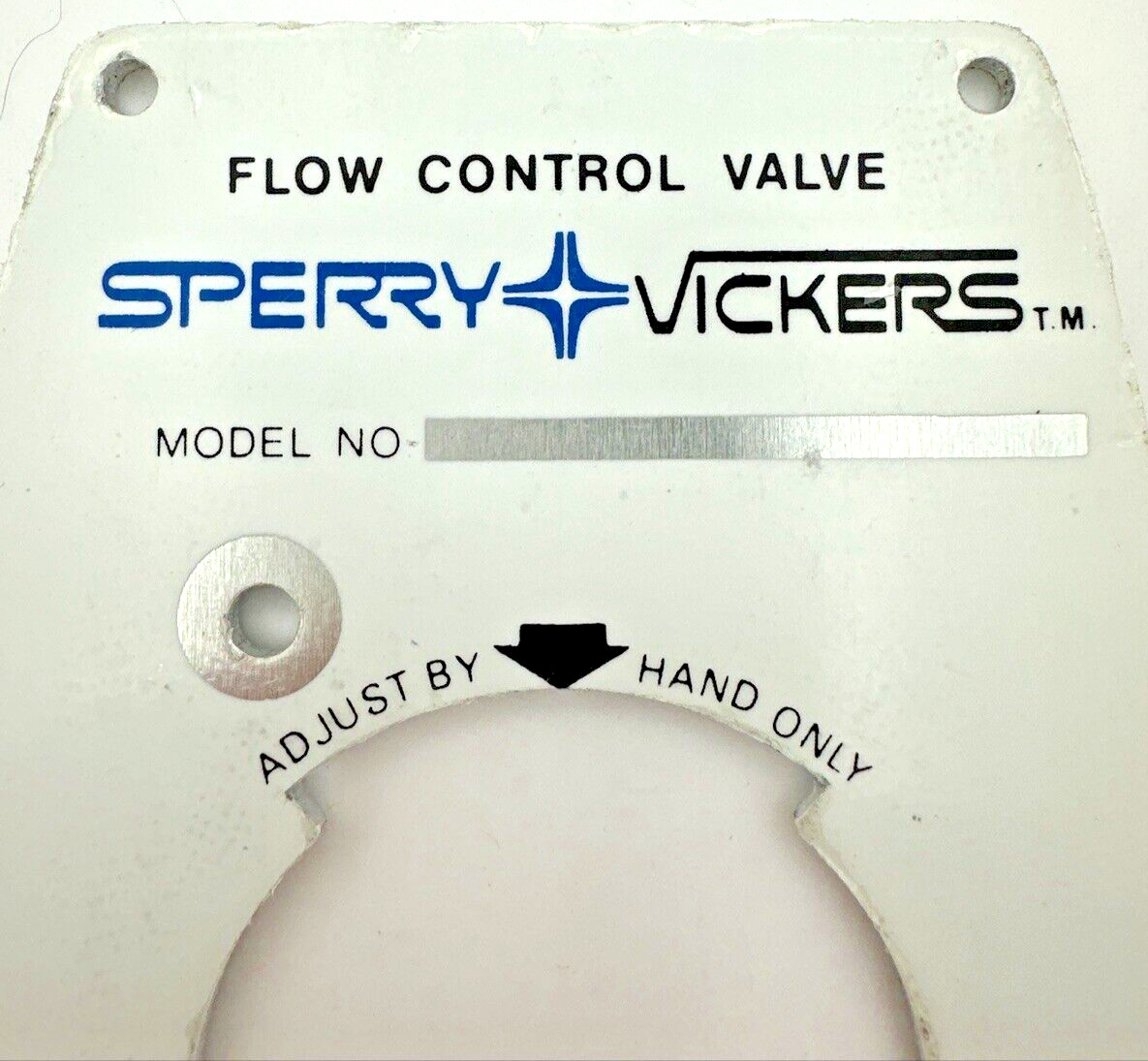 Sperry Vickers 315975 Nameplate for Flow Control Valve, NOB (NN)
