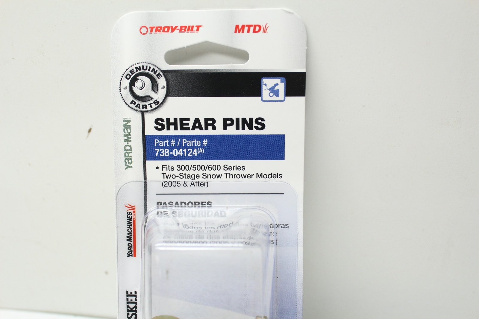 Genuine Parts 738-04124 Snow Thrower Shear Pins Lot of 4