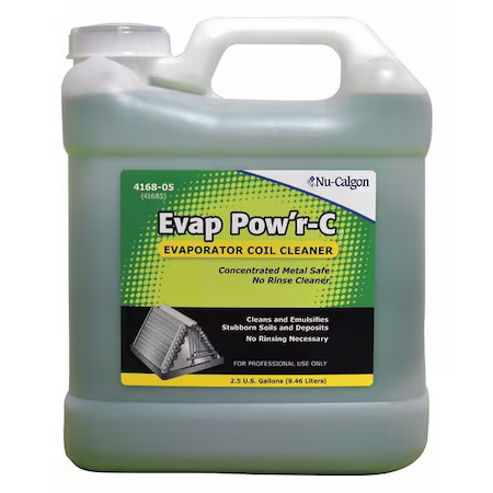 Nu-Calgon 4168-05 Evap Pow’r-C Evaporator Liquid Coil Cleaner, 2.5 Gal Jug,