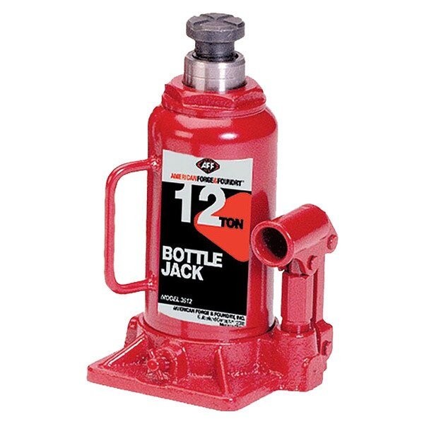 American Forge & Foundry 3512 Bottle Jack, 12 ton, Max Lift 17″ H