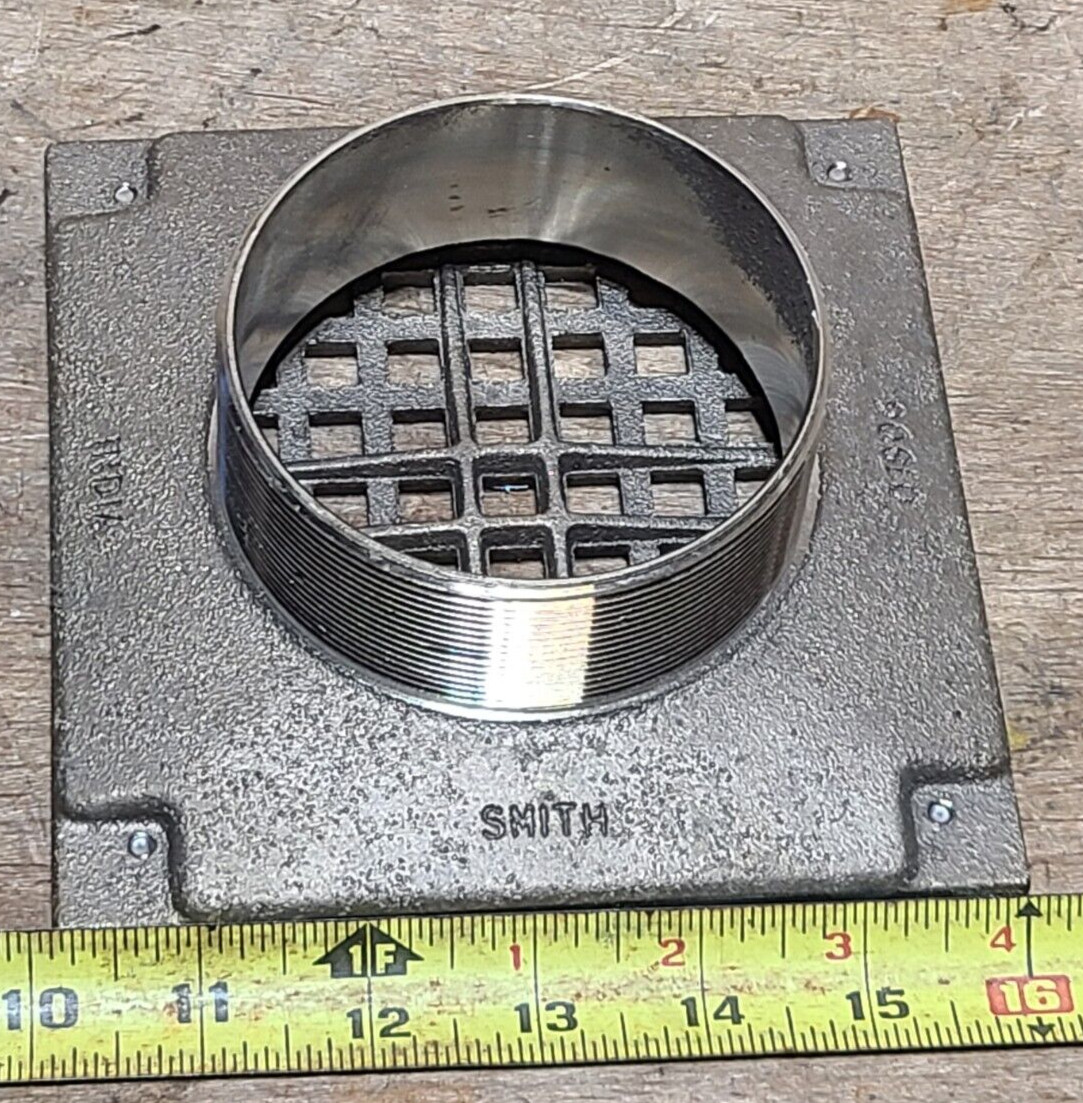 Jay R Smith Mfg. B06NB 6″ Sq uare Nickel Bronze Grate Floor Drain w/ Screws