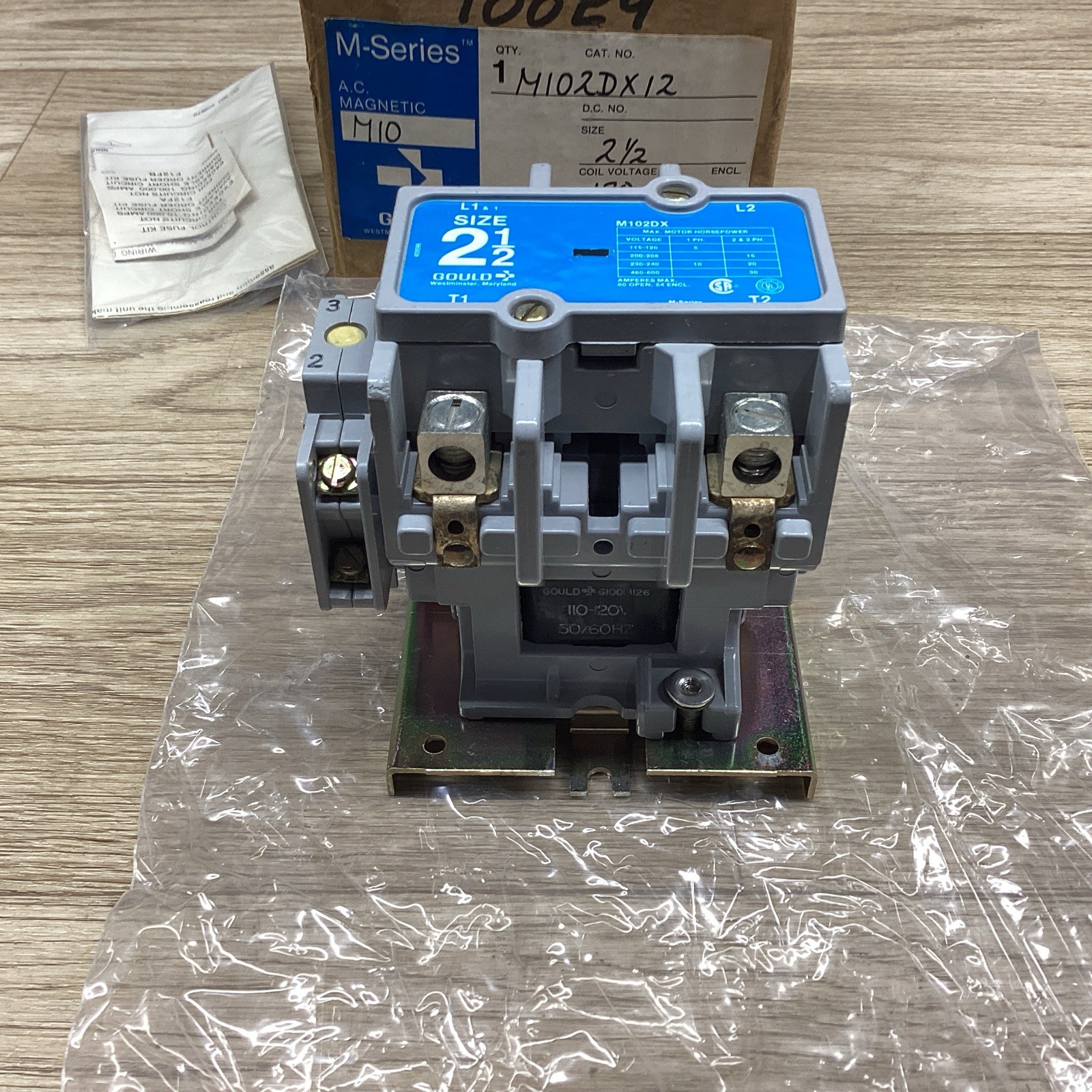 GOULD M-SERIES MAGNETIC CONTACTOR M102DX12 2-1/2 120 COIL VOLTAGE #819E134PR6*CO