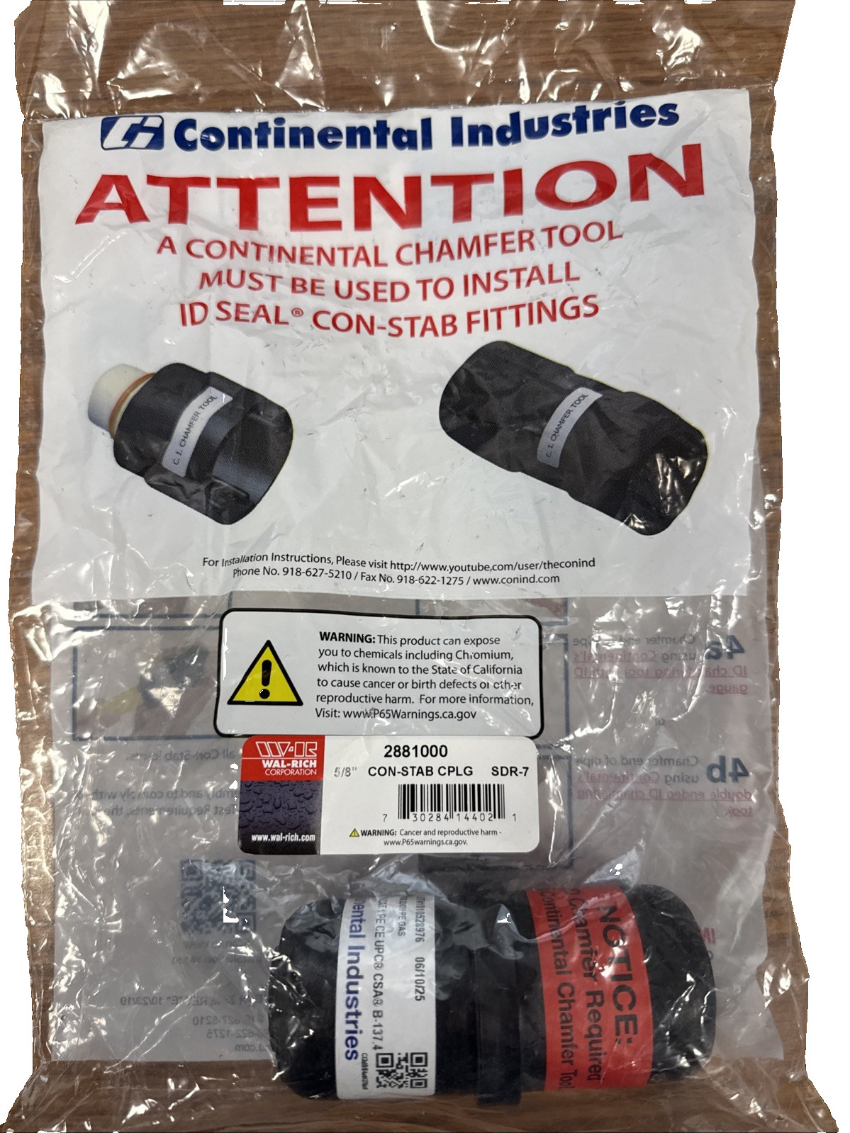 Wal-Rich 1/2″CTS x 5/8″OD Con Stab Coupling SDR-7 2881000