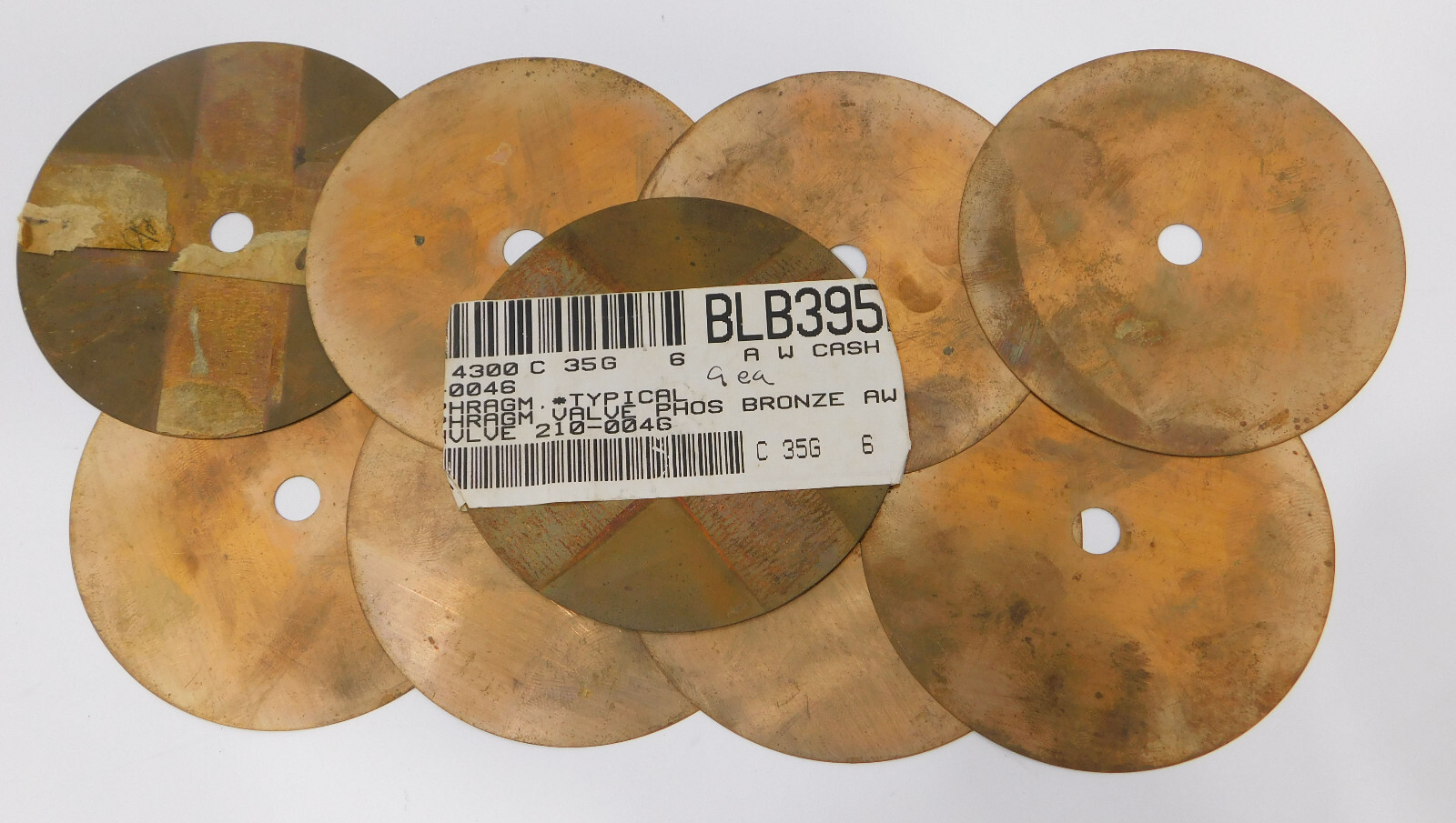 Lot of 9 Each AW / A.W. Cash 210-004G / 210-0046 Diaphragms Bronze
