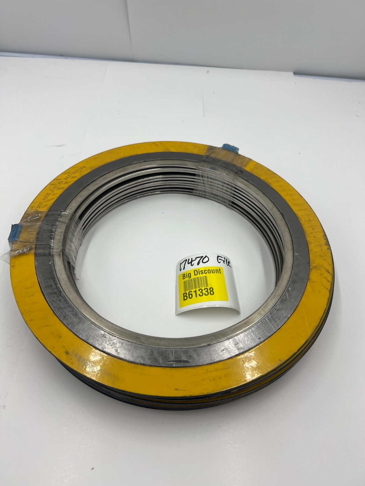 QTY 10 Flexitallic Spiral Wound Gasket 8″ 300 ASME B16.20 347/347/FG, Yellow